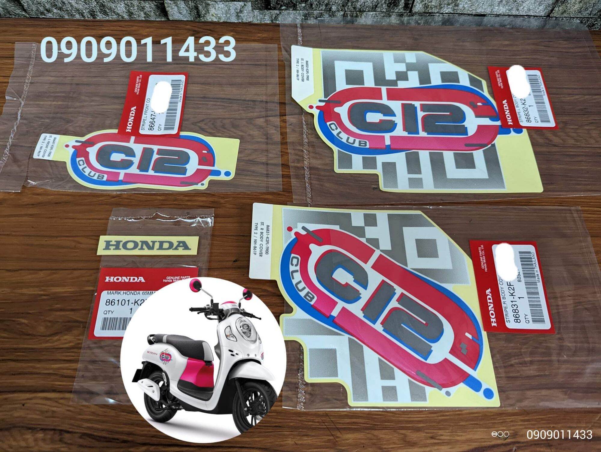 Bộ tem xe scoopy 2023 club12 honda thailand