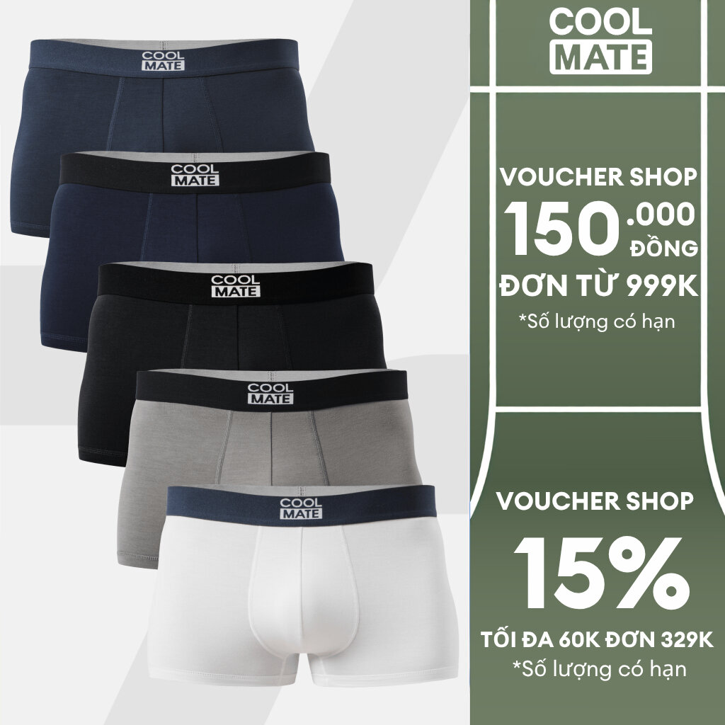 Combo 5 sịp nam trunk bamboo kháng khuẩn - Coolmate