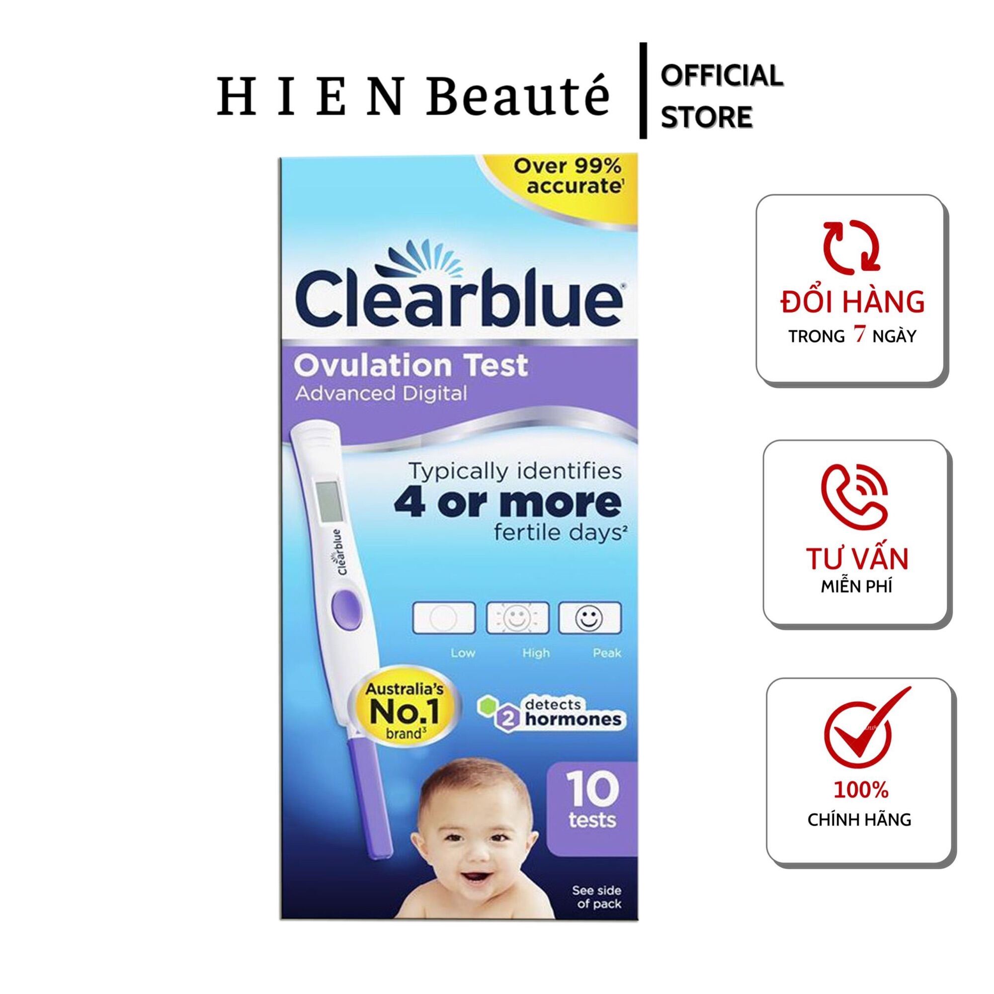 Set 10 Que thử rụng trứng Clearblue 4 Or More