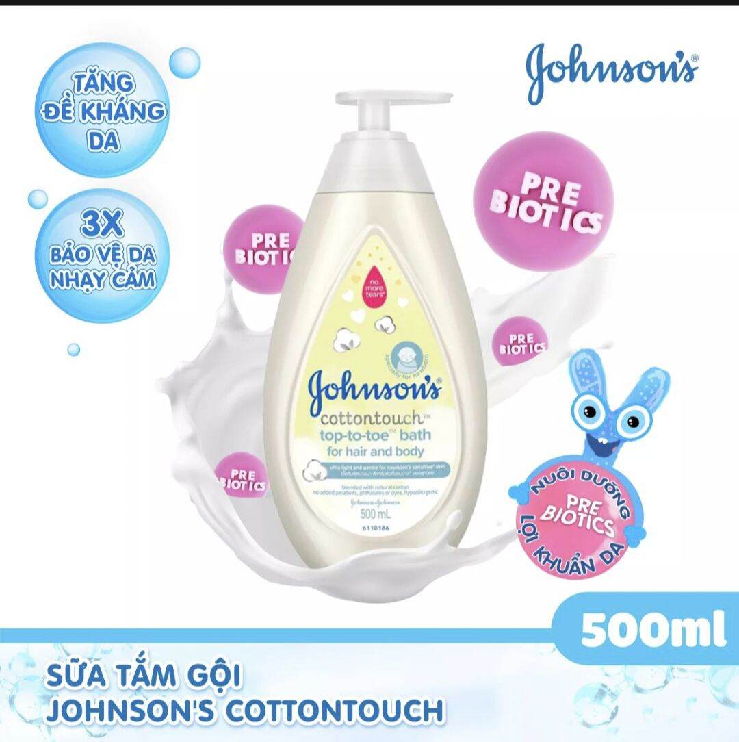 Sữa Tắm gội toàn thân Cotton touch mềm mịn Johnson's Baby 200ml/500ml