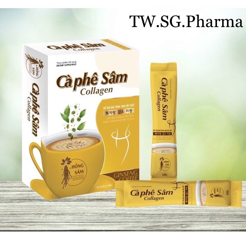 Cà phê sâm collagen giảm mỡ đẹp da cân bằng nội tiết tố hộp 12 gói.