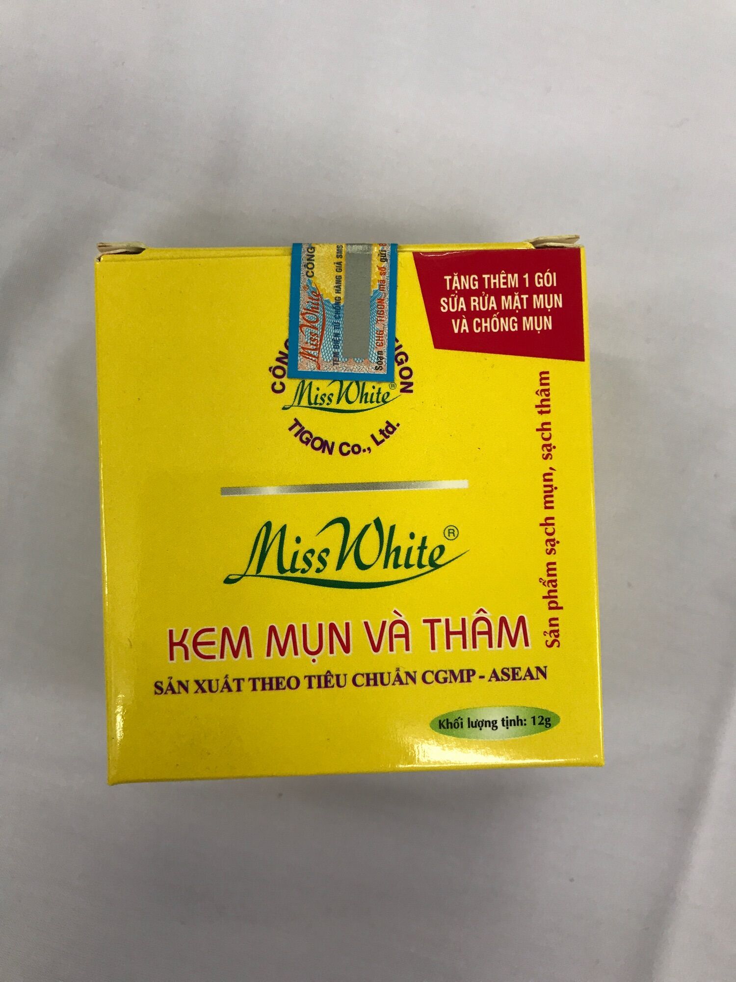 Kem mụn và thâm Miss White 12g