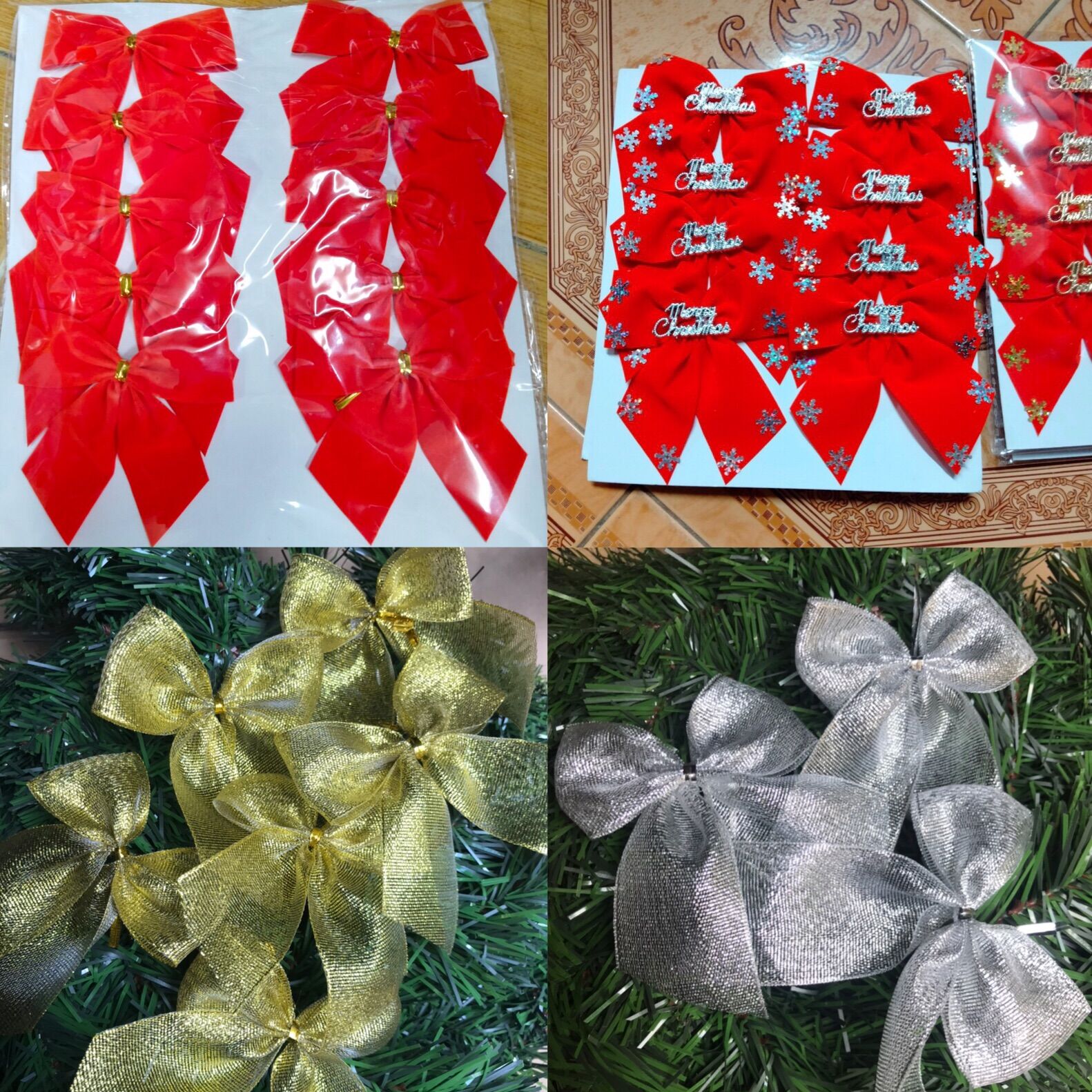 Set 10 nơ trang trí noel
