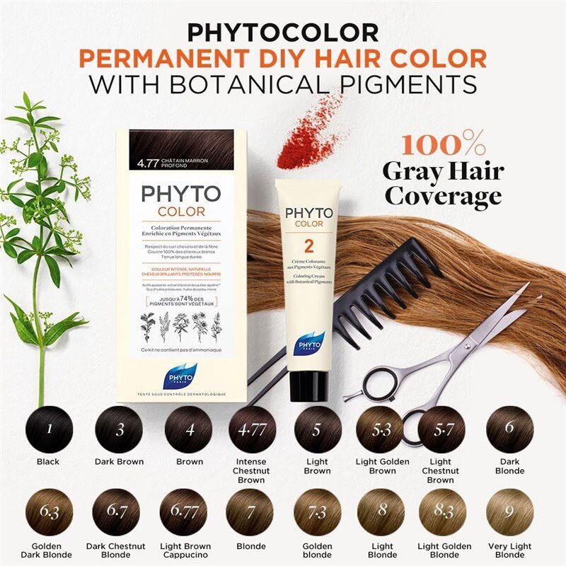Thuốc nhuộm tóc phủ bạc phyto 100% thảo dược thiên nhiên ,cho da nhạy cảm