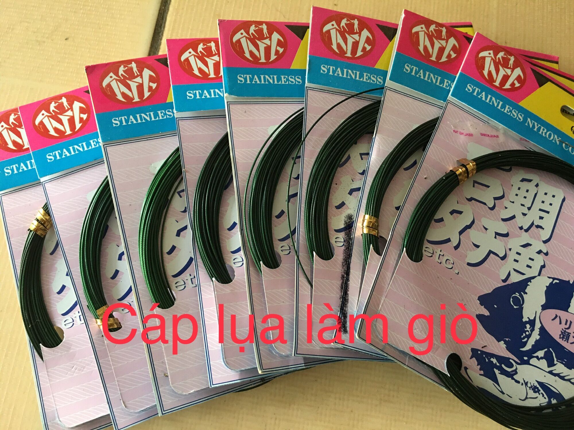 Cáp lụa Nhật màu xanh chuyên làm giò cúm núm