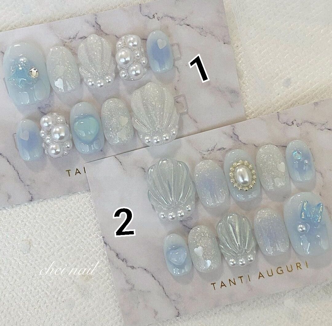 Nailbox thiết kế vẽ vỏ sò - móng ngắn