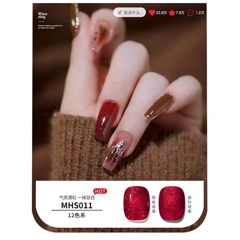 Sơn gel tone đỏ MHS, chất sơn đặc mướt (MUA 10CHAI TẶNG 1CHAI)