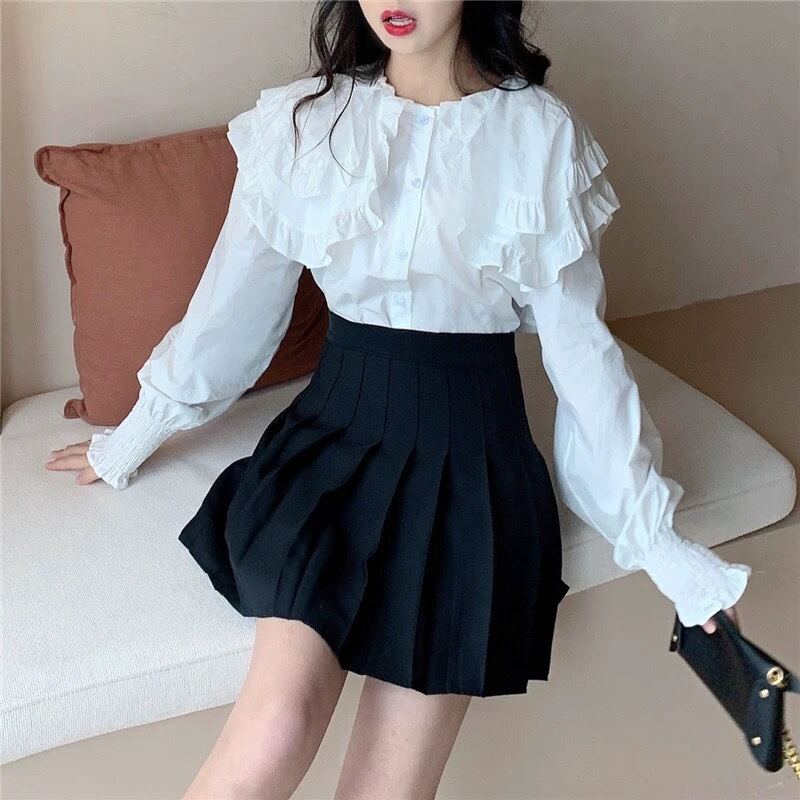 Áo sơ mi cổ sen tiểu thư
