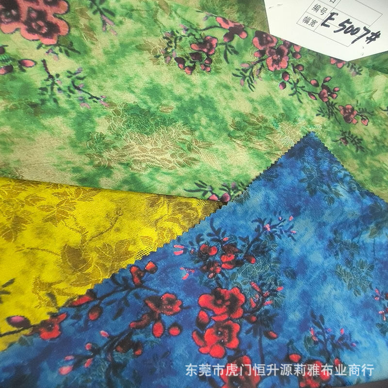 Vải Thêu Lụa Acetate Tổng Hợp Hengshengyuan In Hoa Văn Phong Cách Trung Quốc Chất Liệu May Áo Đầm Đa Năng