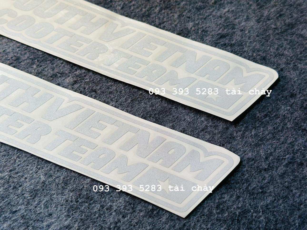 [ 1 MIẾNG ] TEM DECAL DÀI 25CM TRẮNG TRONG SUỐT PHẢN QUANG