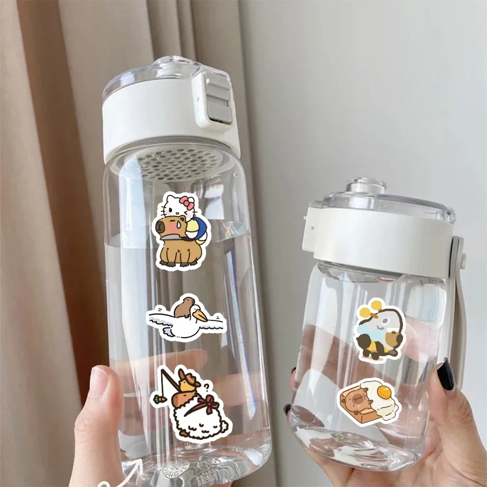 Set 100 sticker hình dán Chuột lang Capybara chống thấm nước