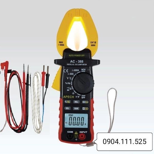 [HCM]Ampe kìm đo dòng AC/DC APECH AC-388 (600A)