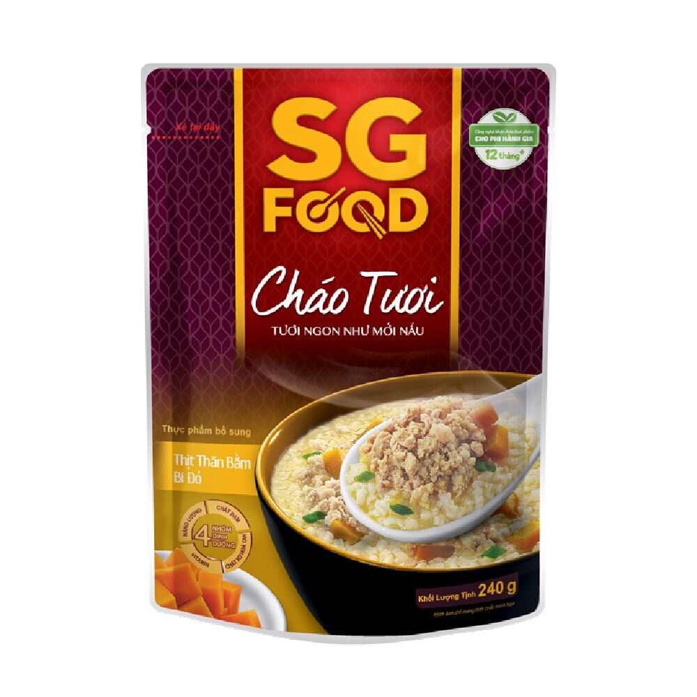 Cháo tươi thịt thăn bằm bí đỏ SGFood 240g