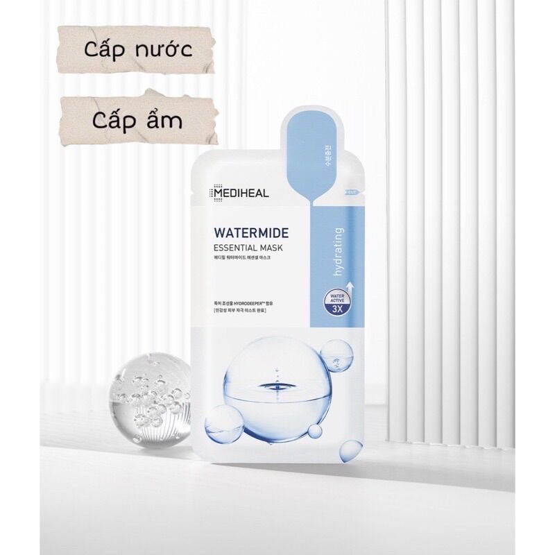 Hộp 10 mặt nạ giấy mediheal essential mask dưỡng da mềm mịn và trắng sáng - 24ml x 10