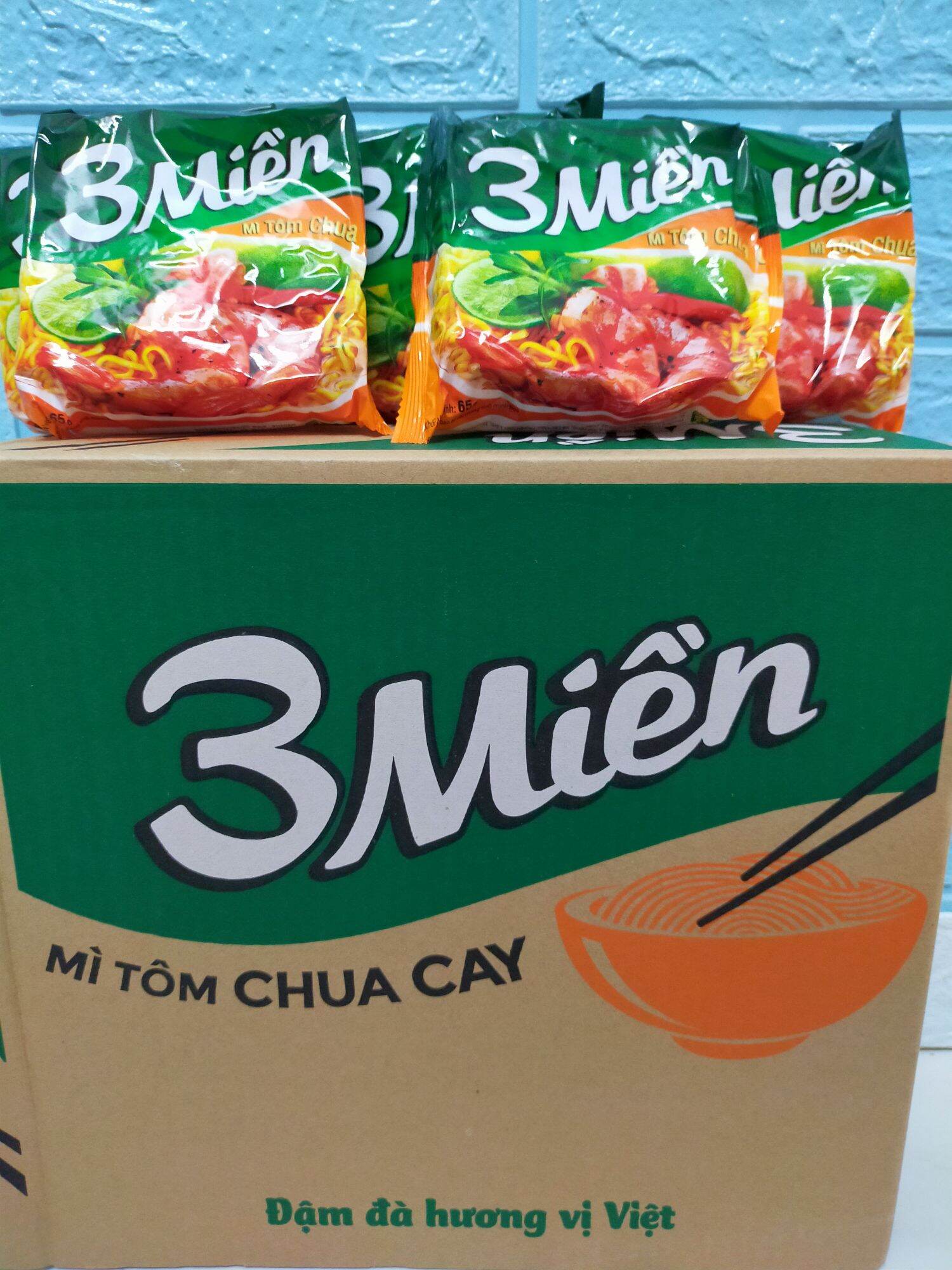 Mì 3 miền Mì Tôm chua cay ( 1 Thùng 30 Gói )