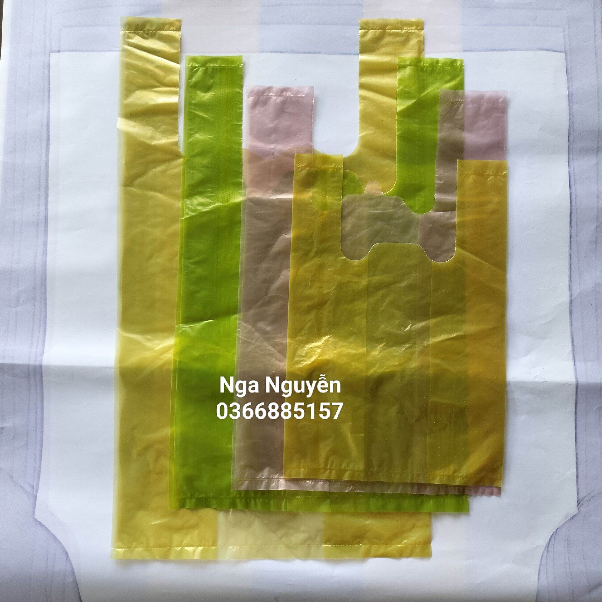 Túi xốp nilon màu mỡ có quai (1kg)
