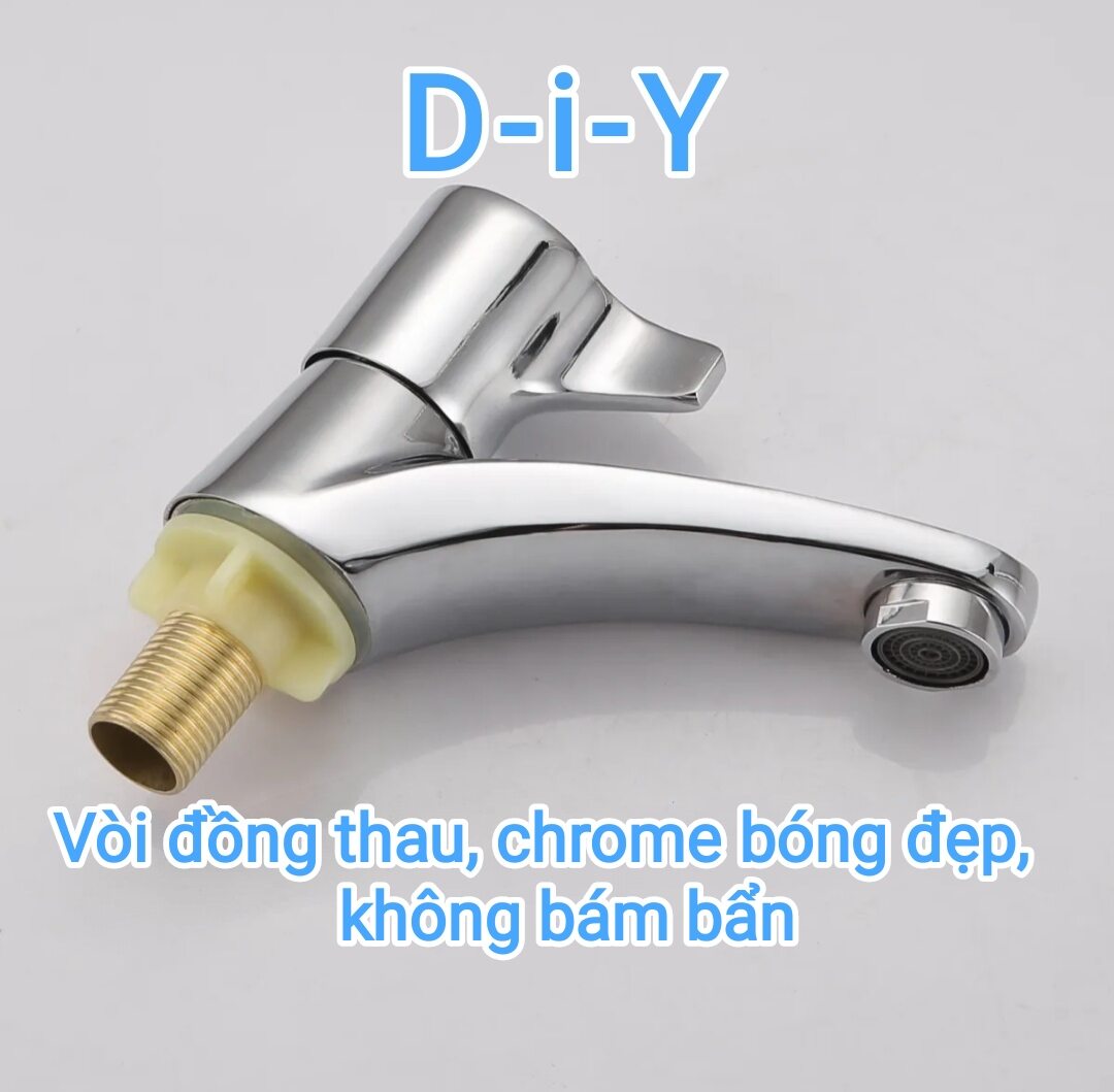 Vòi lavabo đồng thau mạ chrome bóng, Vòi rủa mặt nước lạnh