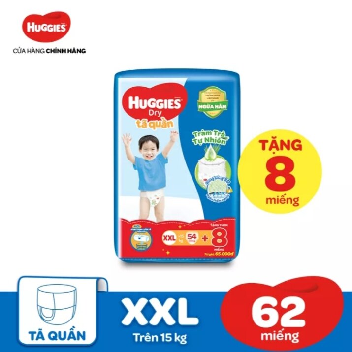 Tả quần huggies xxl54 miếng tặng 8 miếng mẫu mới nhất