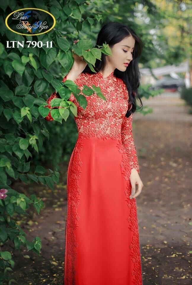 Vải áo dài giả ren