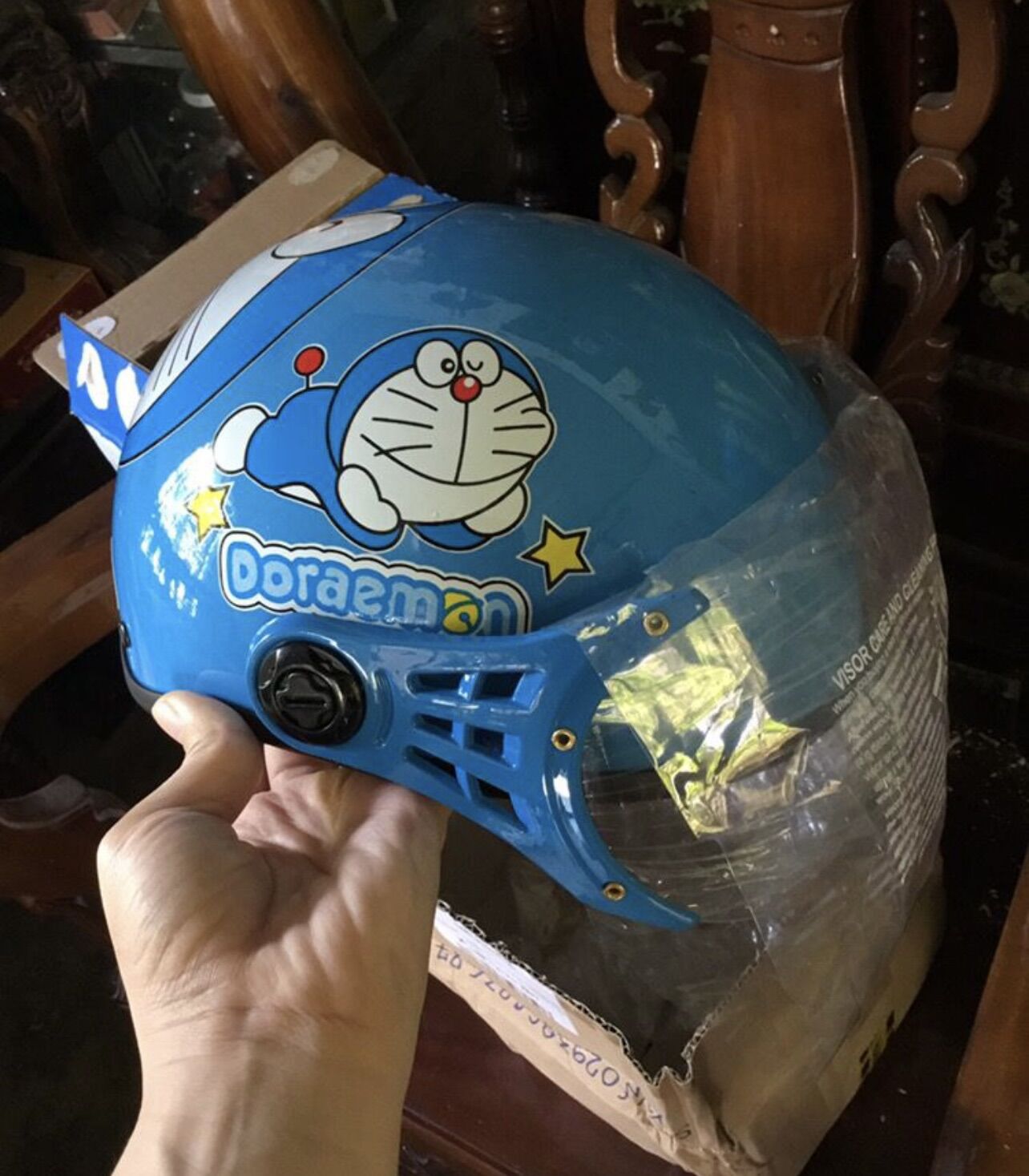 [HCM]Mũ Phượt trẻ em Doremon có kính càng