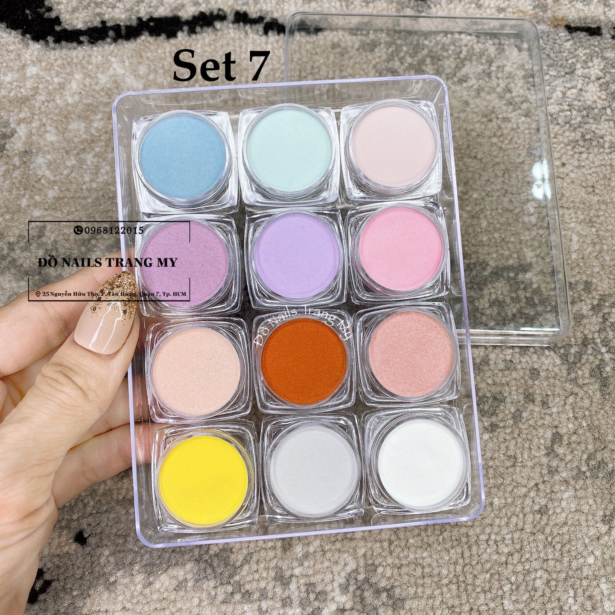 Set bột Mỹ 4in1 làm hoa đắp móng 12 hũ/set (đơn giá/ 1 set).