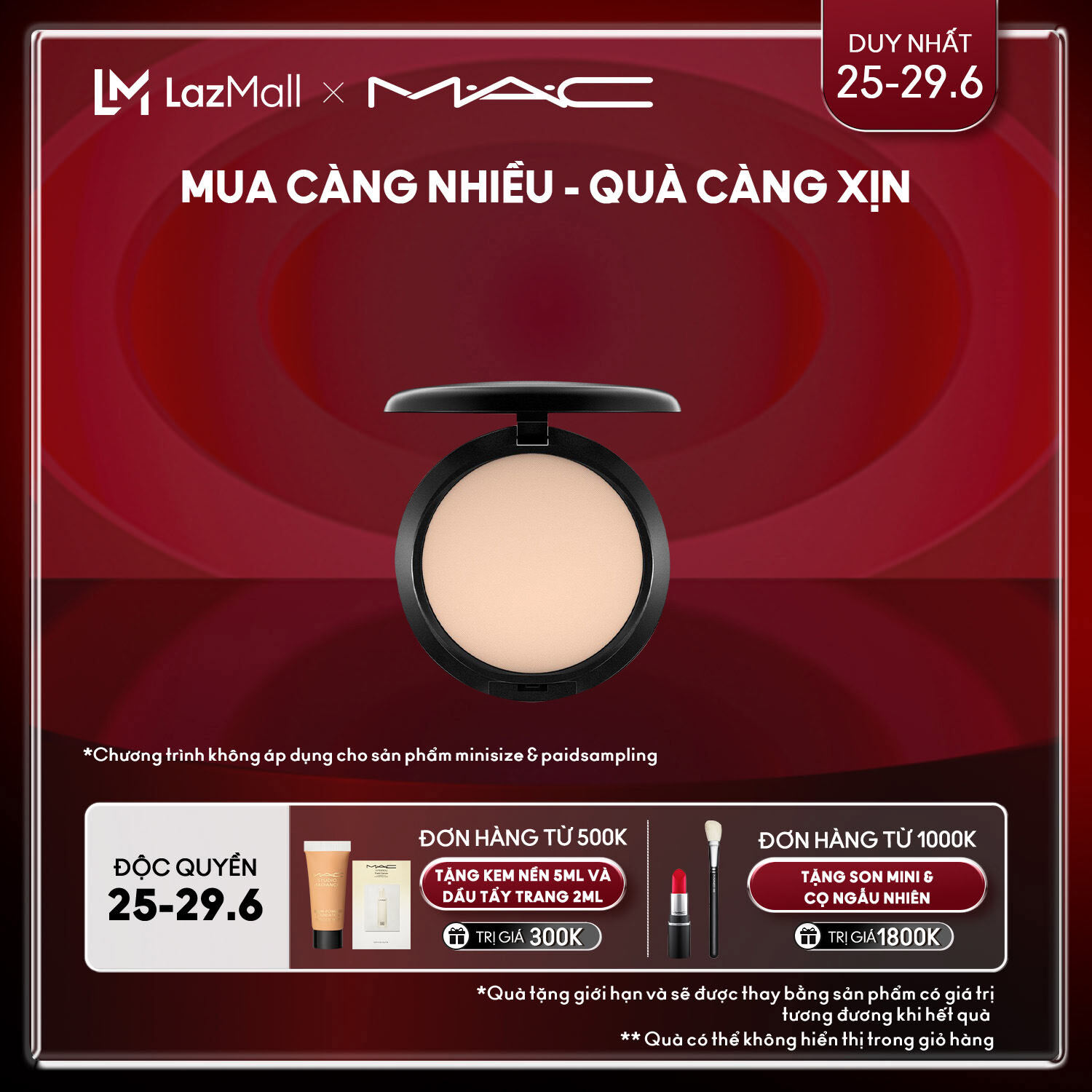 [ƯU ĐÃI 25-29.6] Phấn nền MAC Studio Fix Powder Plus Foundation - 15g/ Phấn nền dành cho da thường và da dầu - Sản phẩm bán chạy với hiệu ứng lì, che phủ cao và không gây mụn.