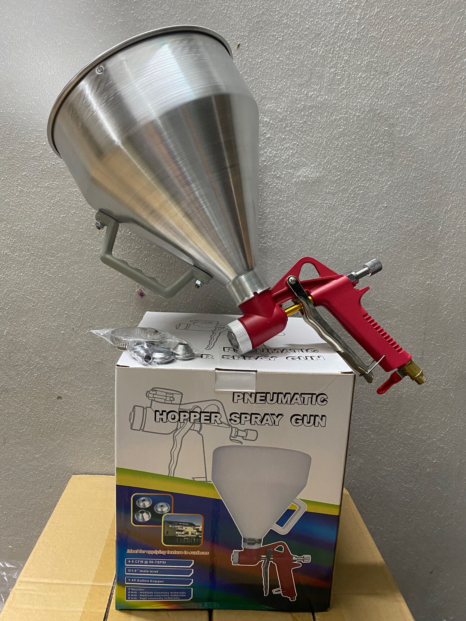 Phễu phun sơn sần, giả gai bình nhôm 5l