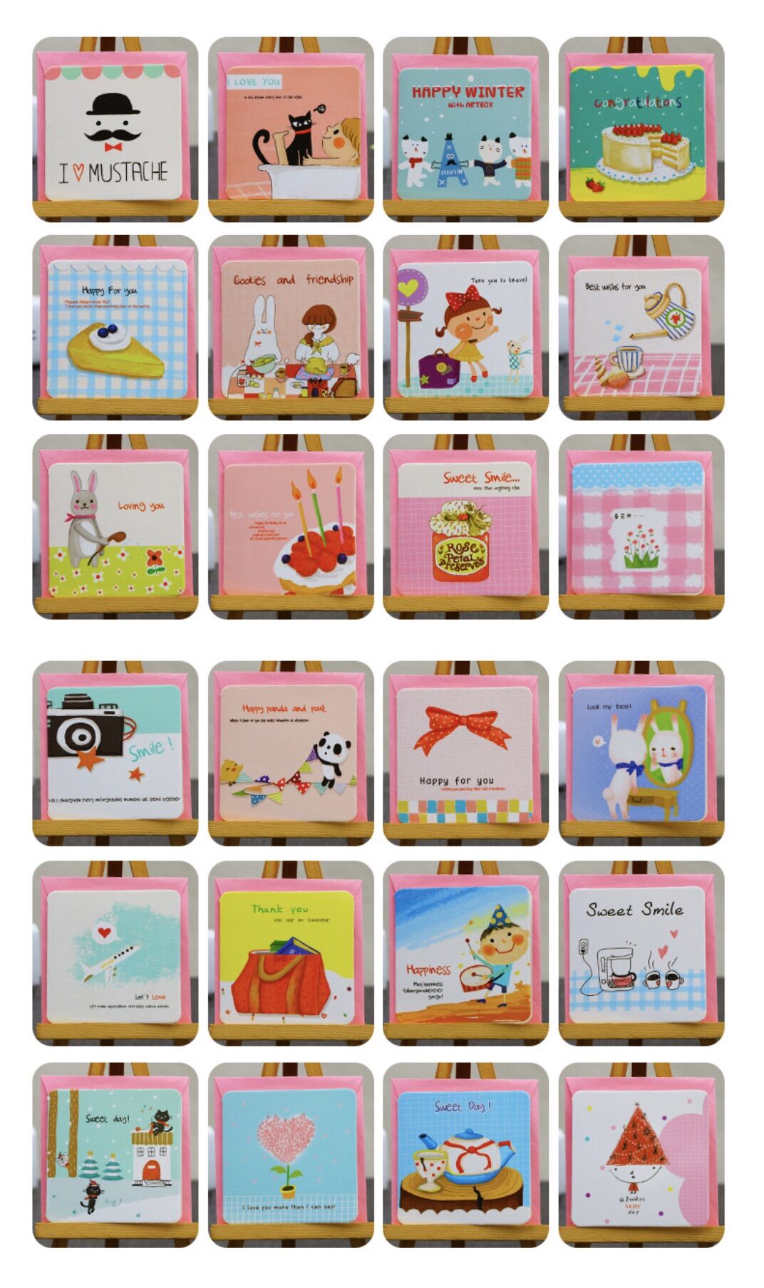 Combo 10 thiệp cầm tay mix mẫu 7*7cm