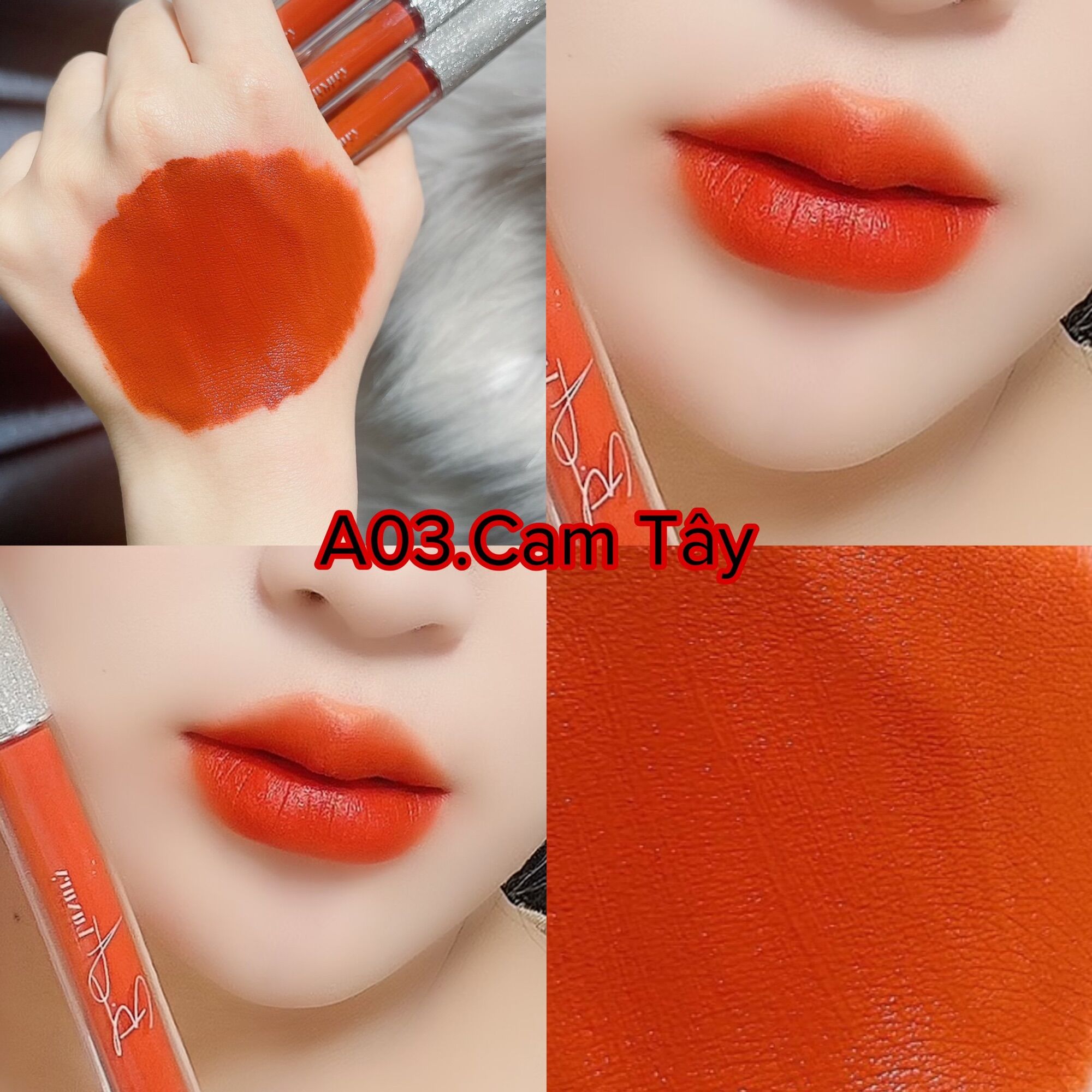 [ Cam Tây A03  _ B.A Luxury  ] Son kem hữu cơ son lì không chì
