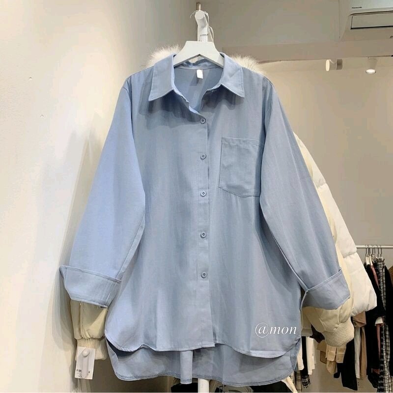Áo sơ mi basic nữ ulzzang chất thô ( fom rộng )