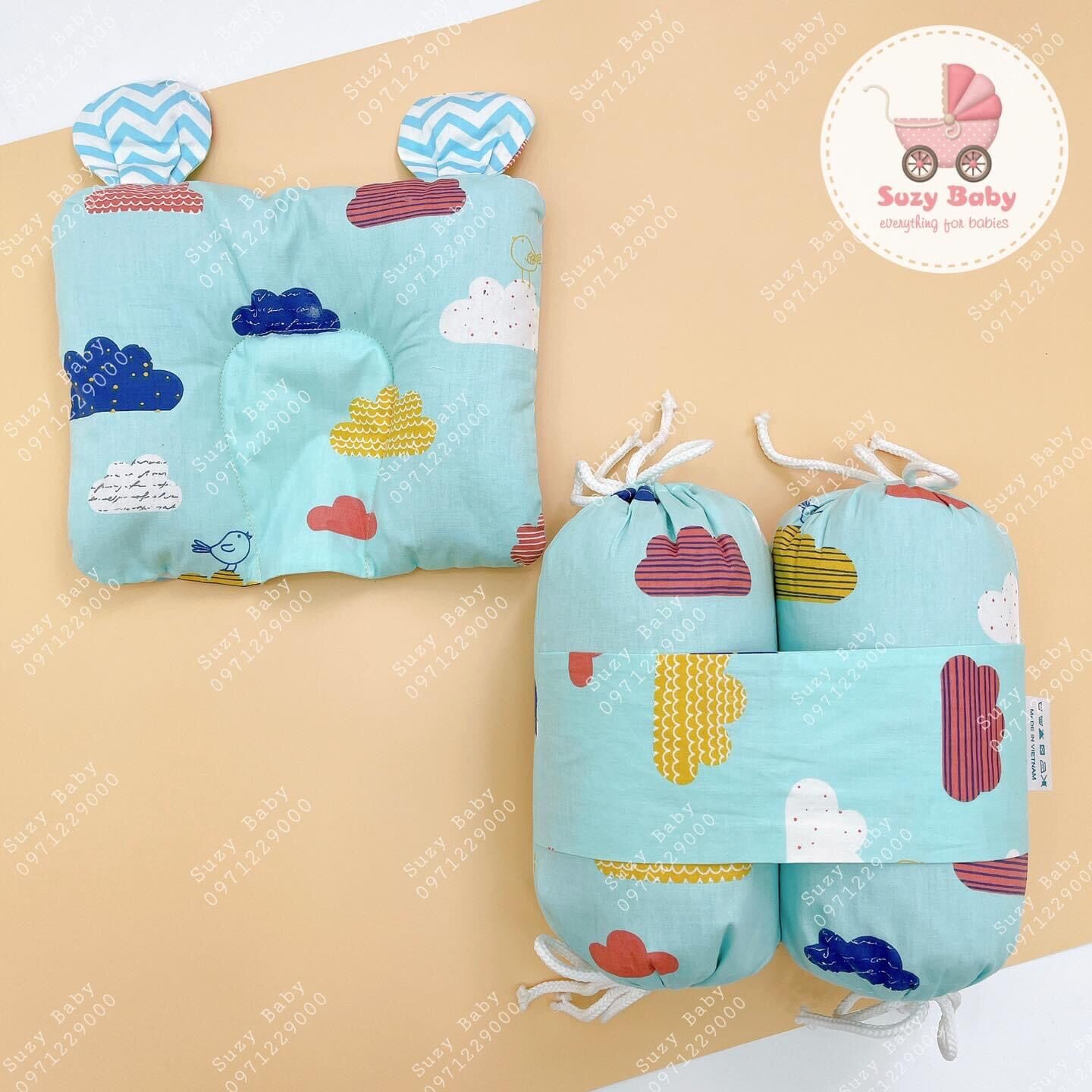 BỘ GỐI CHẶN KÈM GỐI RUỘT VỎ ĐỖ