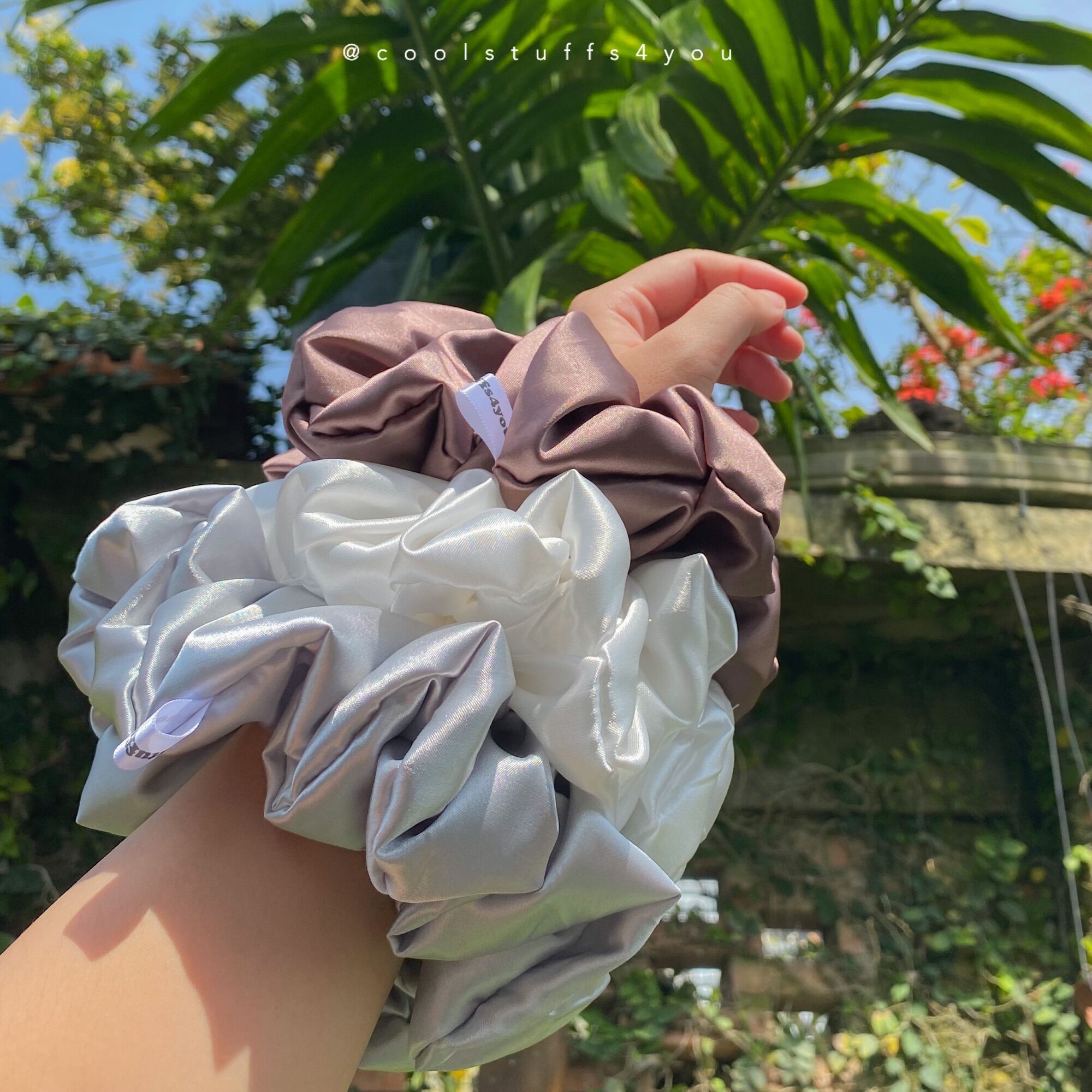 Buộc Tóc Scrunchies Lụa Mềm Mịn Size Trung {Bảng Màu Lụa Size Trung}