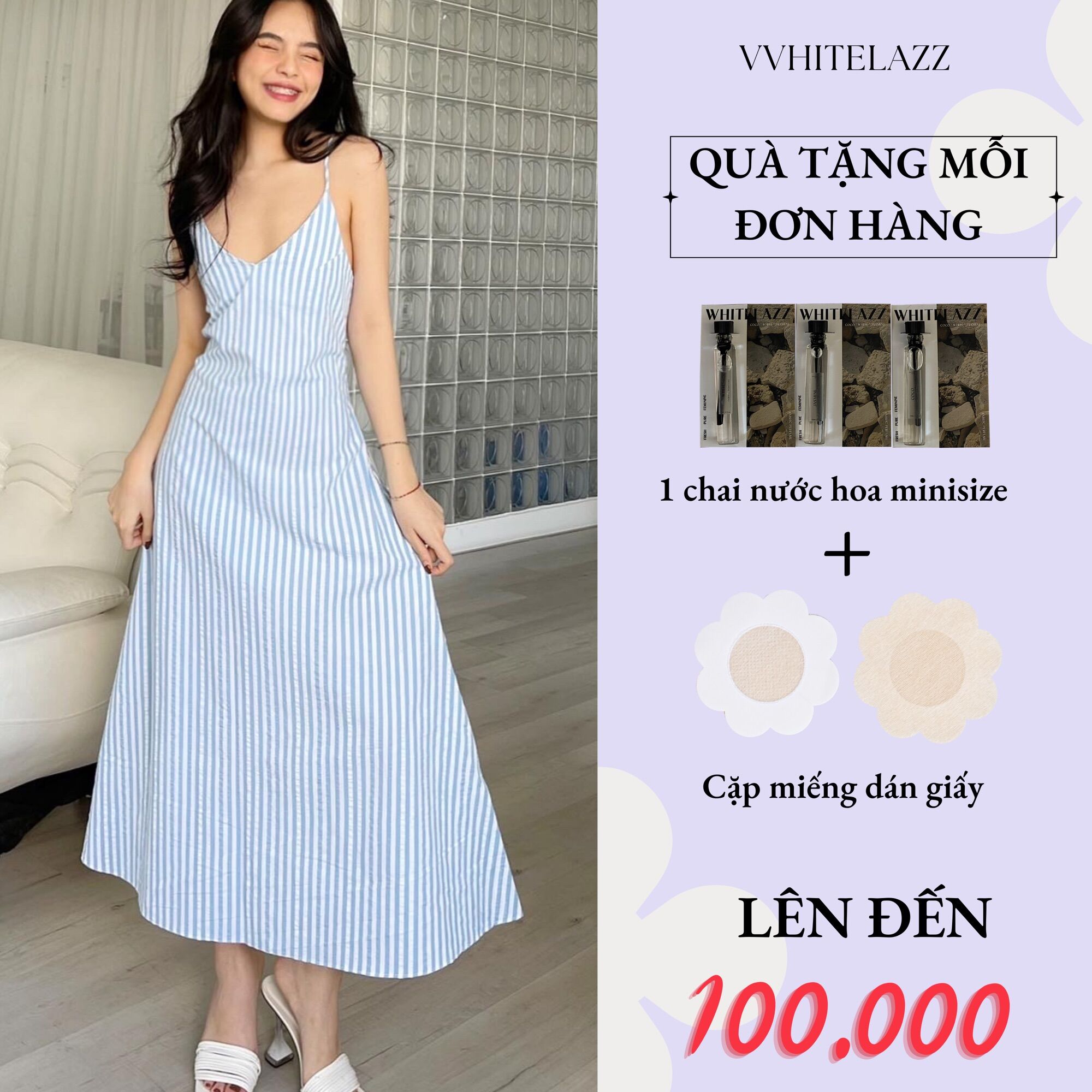 Whitelazz | đầm hai dây dáng chữ a - camila strappy dress