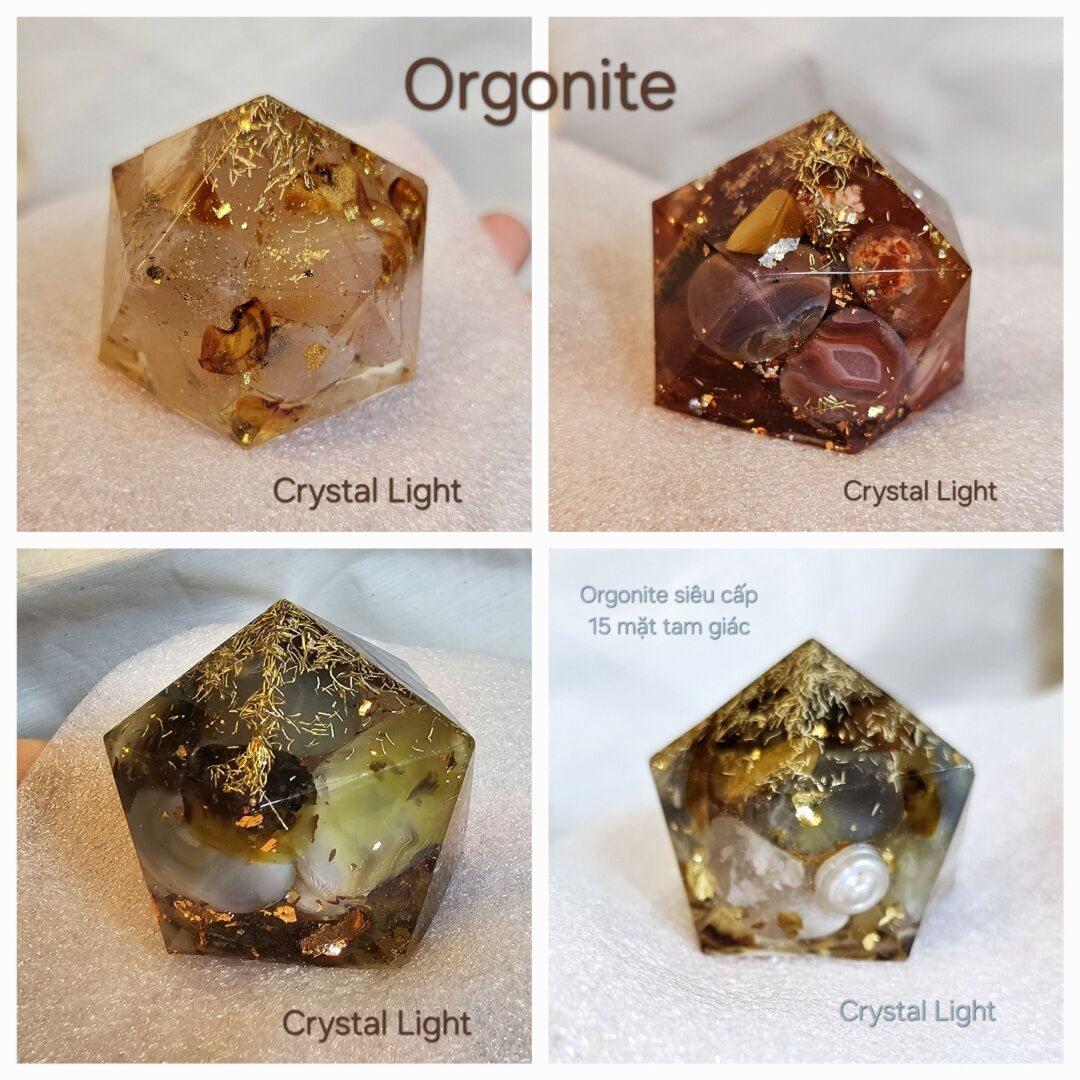P2312184 | Orgonite đa phương, công thức đá sinh năng, Resin đổ đá thiên nhiên 5cm, Crystal Light