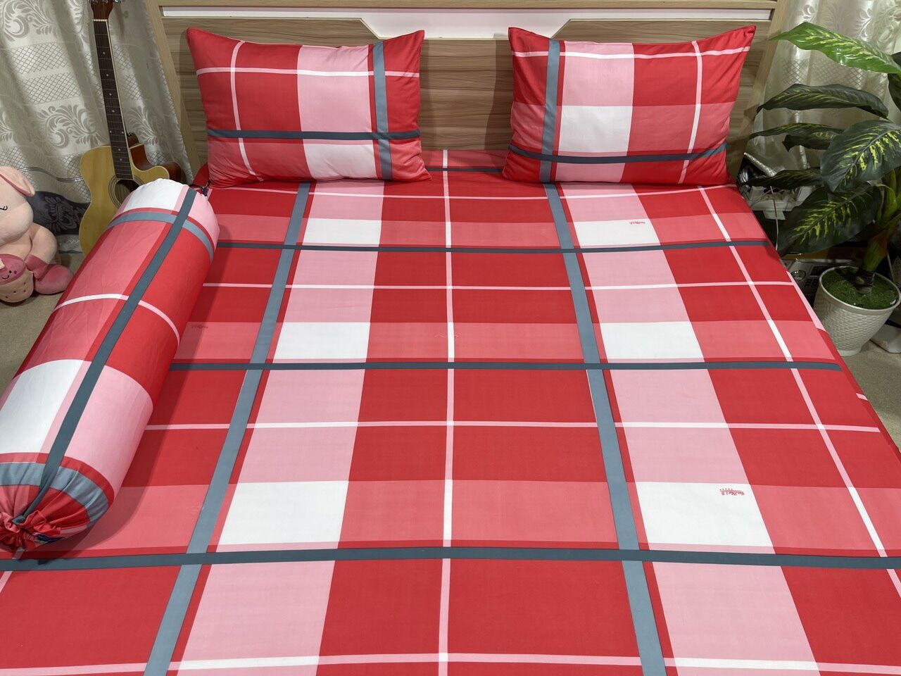 Vải thun in 3D khổ 1m6 may ga gối