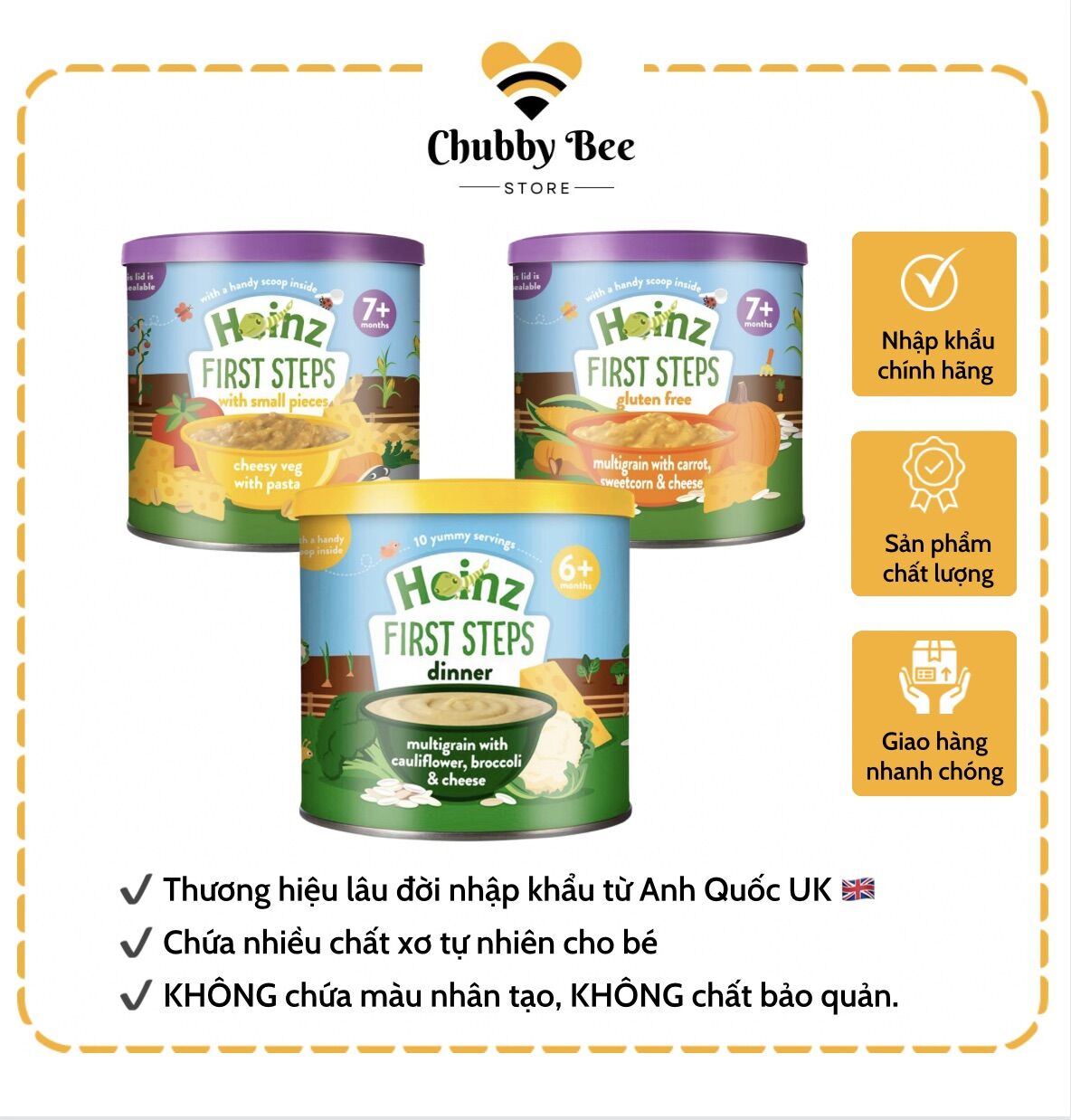 Bột ăn dặm Heinz từ Anh Quốc cho bé từ 4/6 tháng