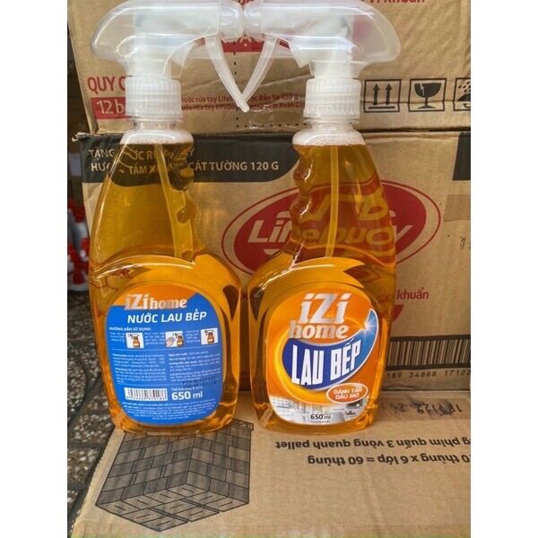 Combo 2 nước lau bếp izi home 650ml