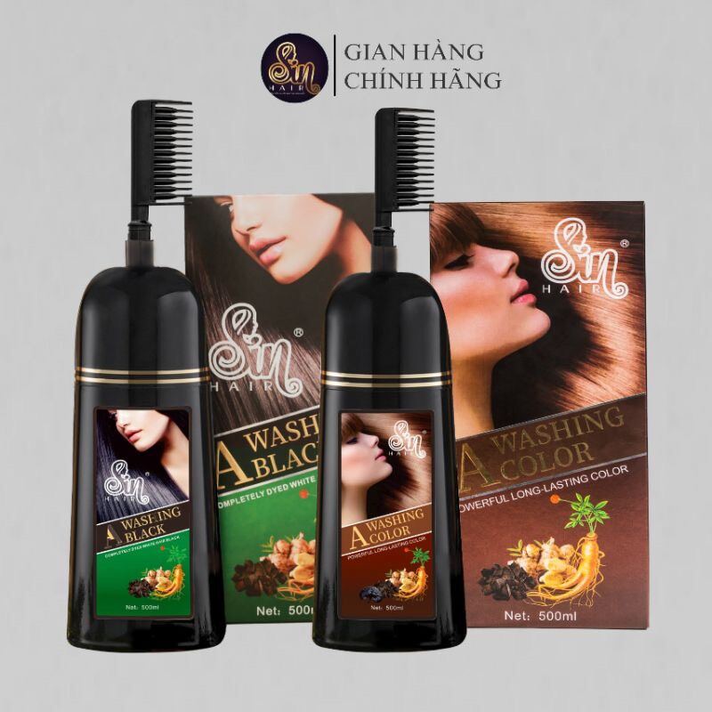Dầu gội phủ bạc sin tóc đen tóc nâu từ lần gội đầu tiên 100% thiên nhiên chiết xuất nhân sâm có lược