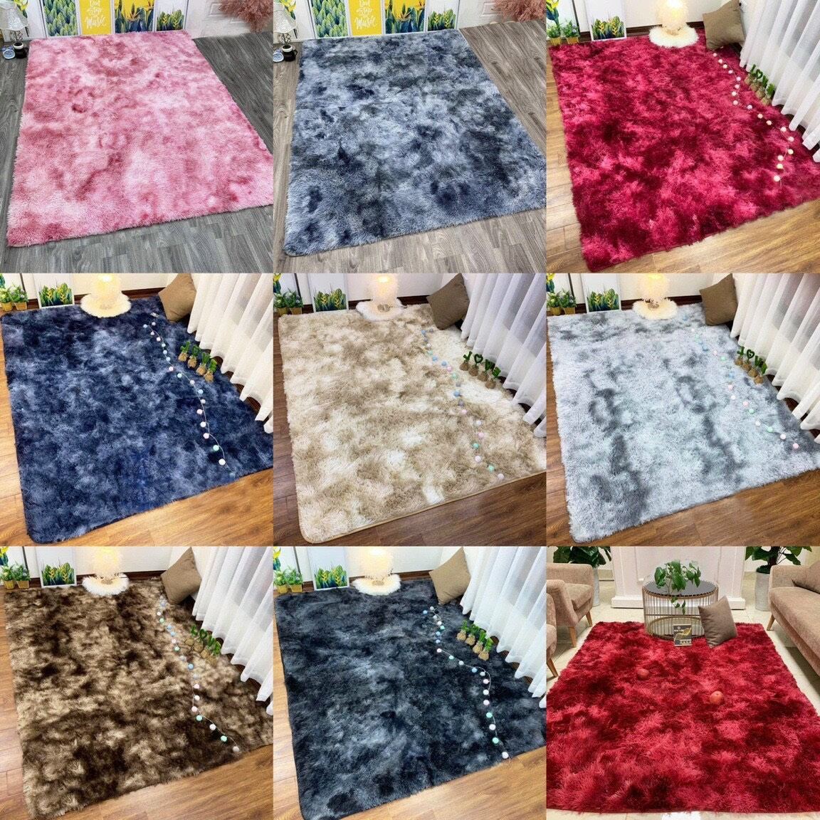 Thảm lông loang decor siêu hot