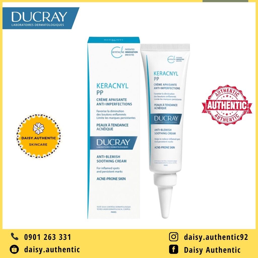 Kem Dưỡng Giảm Mụn - Ducray Keracnyl Pp Anti - Blemish Soothing Cream 30Ml