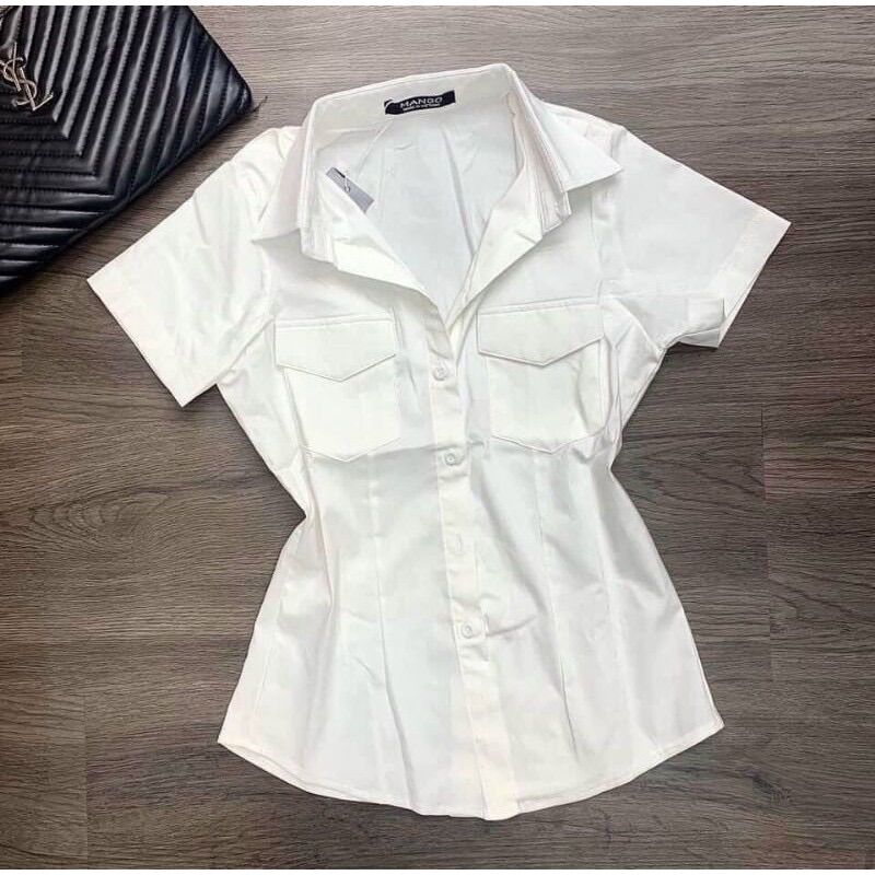 Set áo sơ mi phối chân váy A