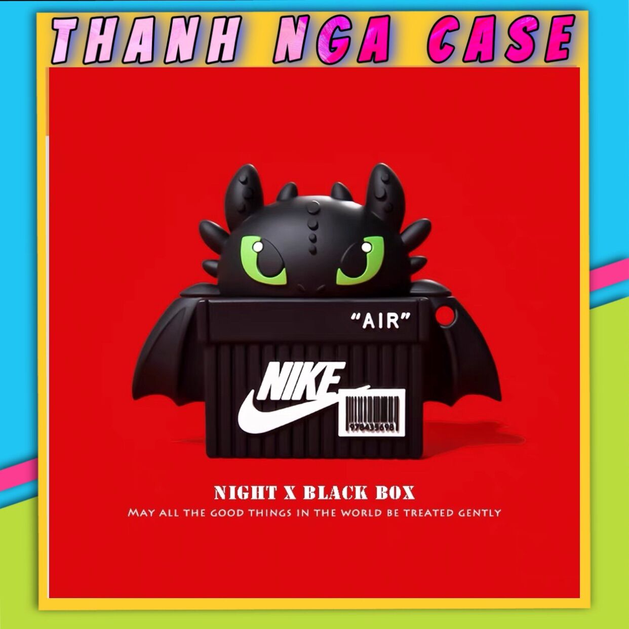 Case airpods 1/2/pro hình hộp răng sún