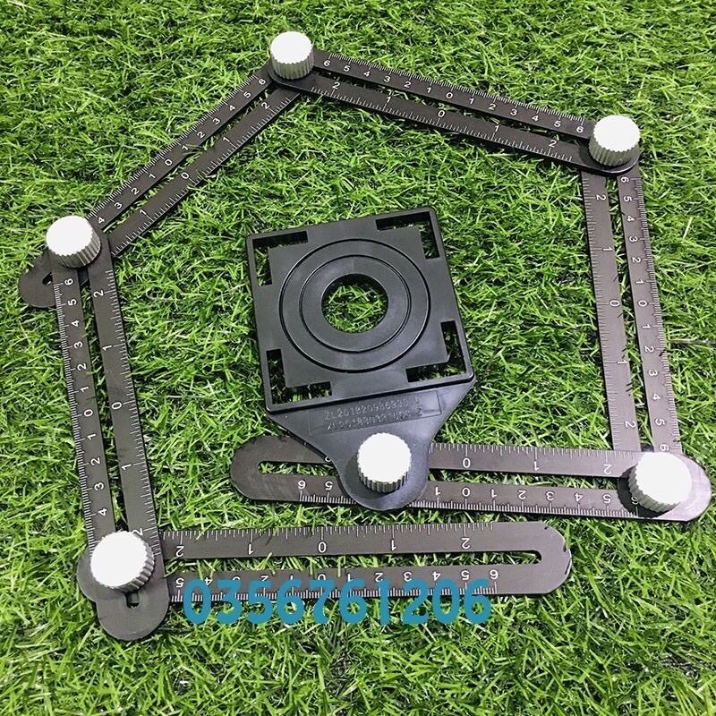 Thước định vị khoan lỗ cắt gạch,đo góc,khoét lỗ,định vị lỗ khoan ,lấy dấu gạch tường 6 góc gấp đa năng dùng cho thợ mộc, kỹ sư xây dựng,kiến trúc sư,thợ may,...
