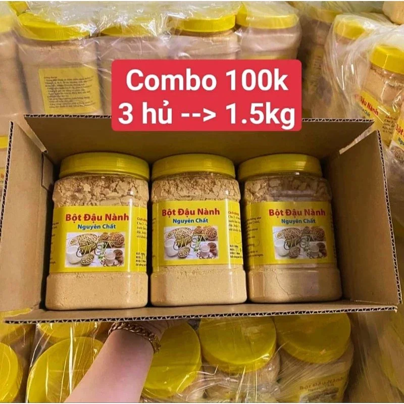 Combo 3 hủ bột đậu nành thơm ngon nguyên chất 100% siêu sạch mịn, làm đẹp da, chống lão hóa