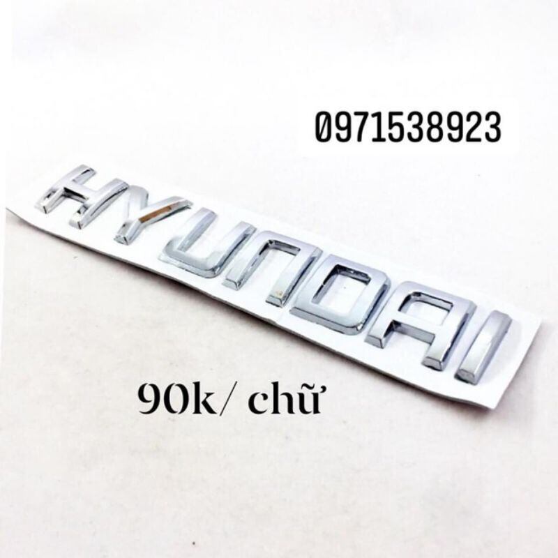 Decal tem chữ 3d huyndai santafe  dán trang trí xe