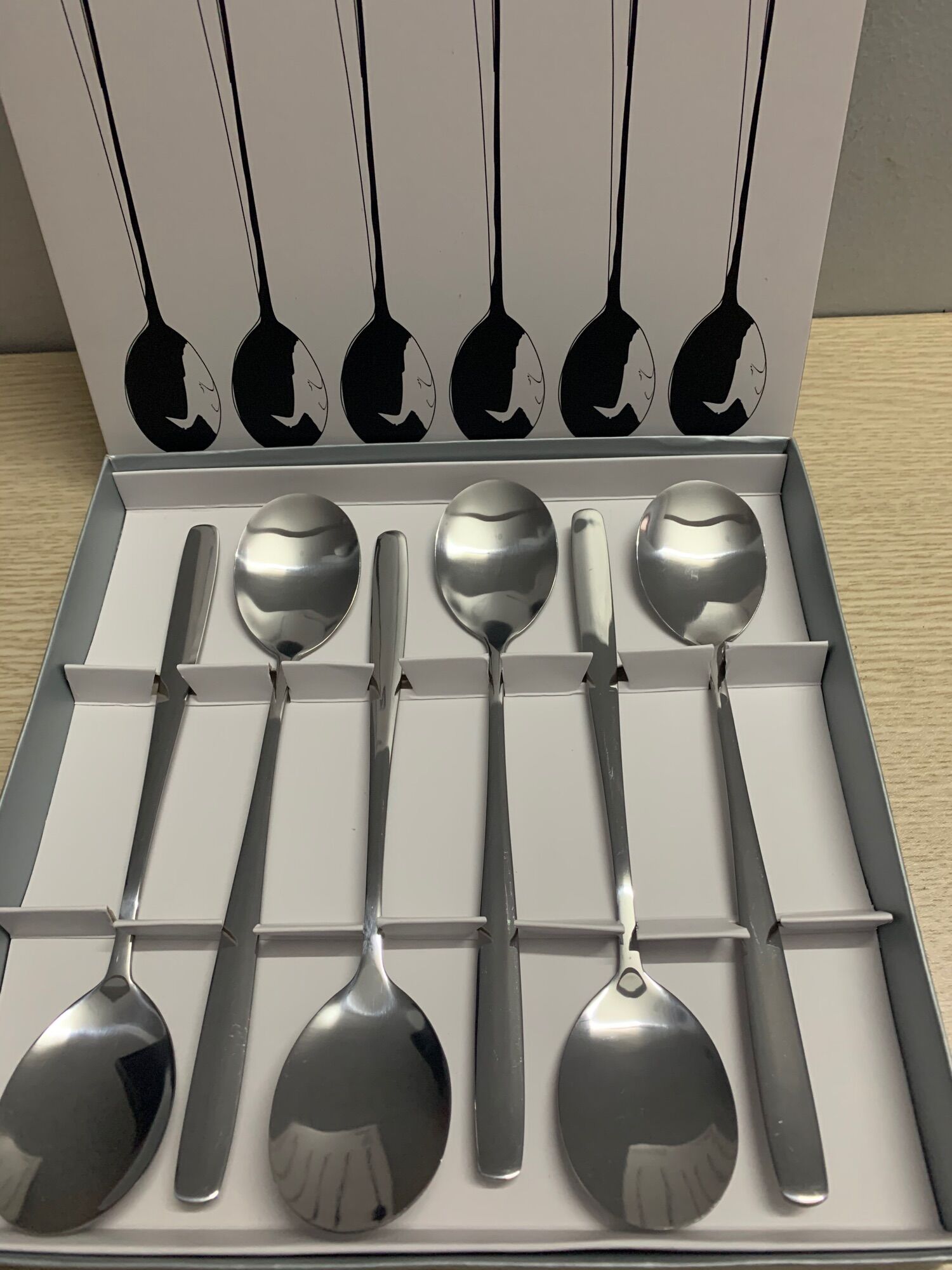 Bộ 6 Muỗng inox ăn cơm cán dài - S6