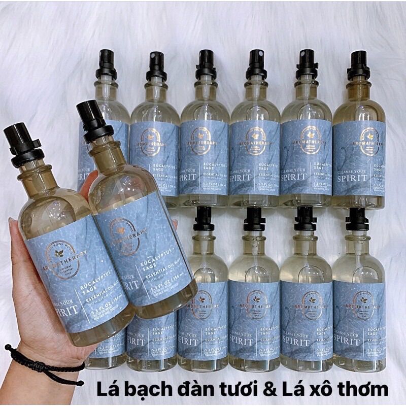 Xịt gối & xịt thơm thư giãn Bath & Body Works Aromatherapy Sleep Eucalyptus Sage156ml