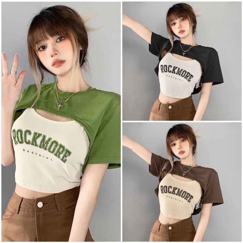 Áo croptop hai món cực xinh roc1