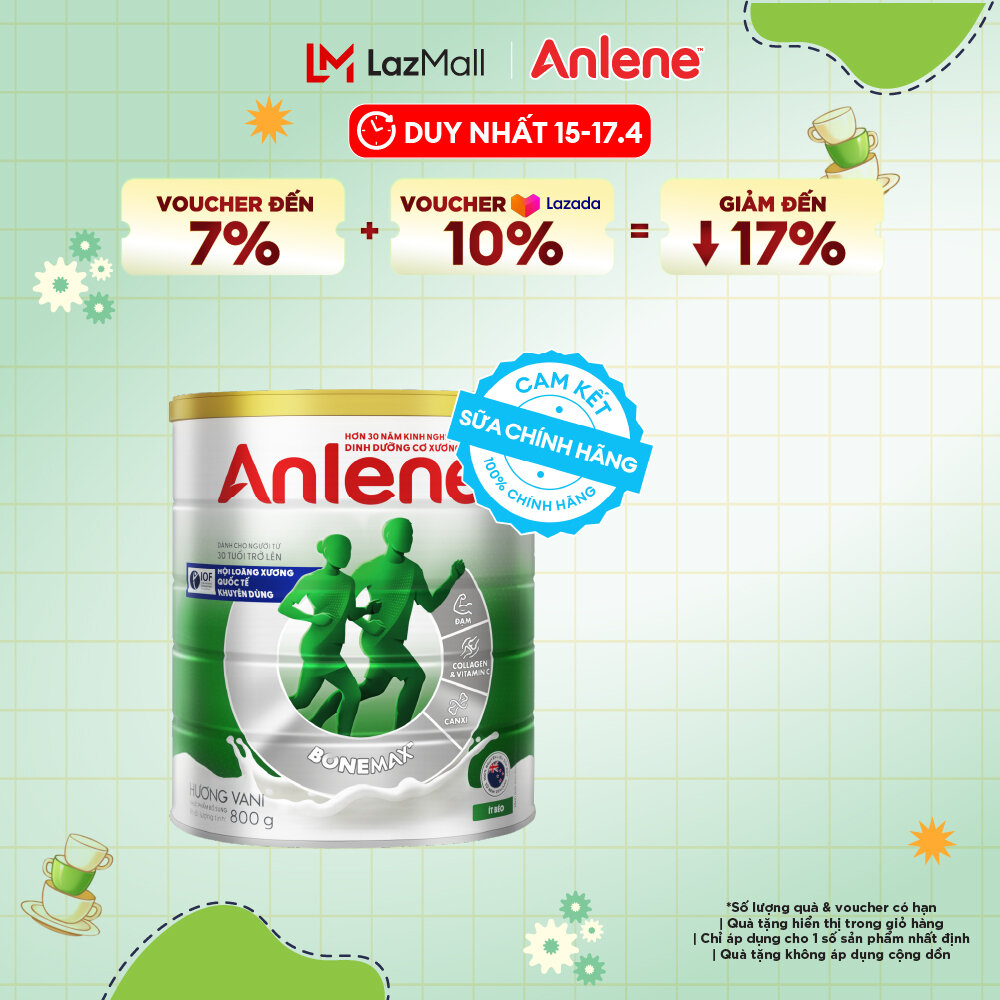 [Voucher giảm đến 26%]Sữa Bột Anlene Hương Vani 800G