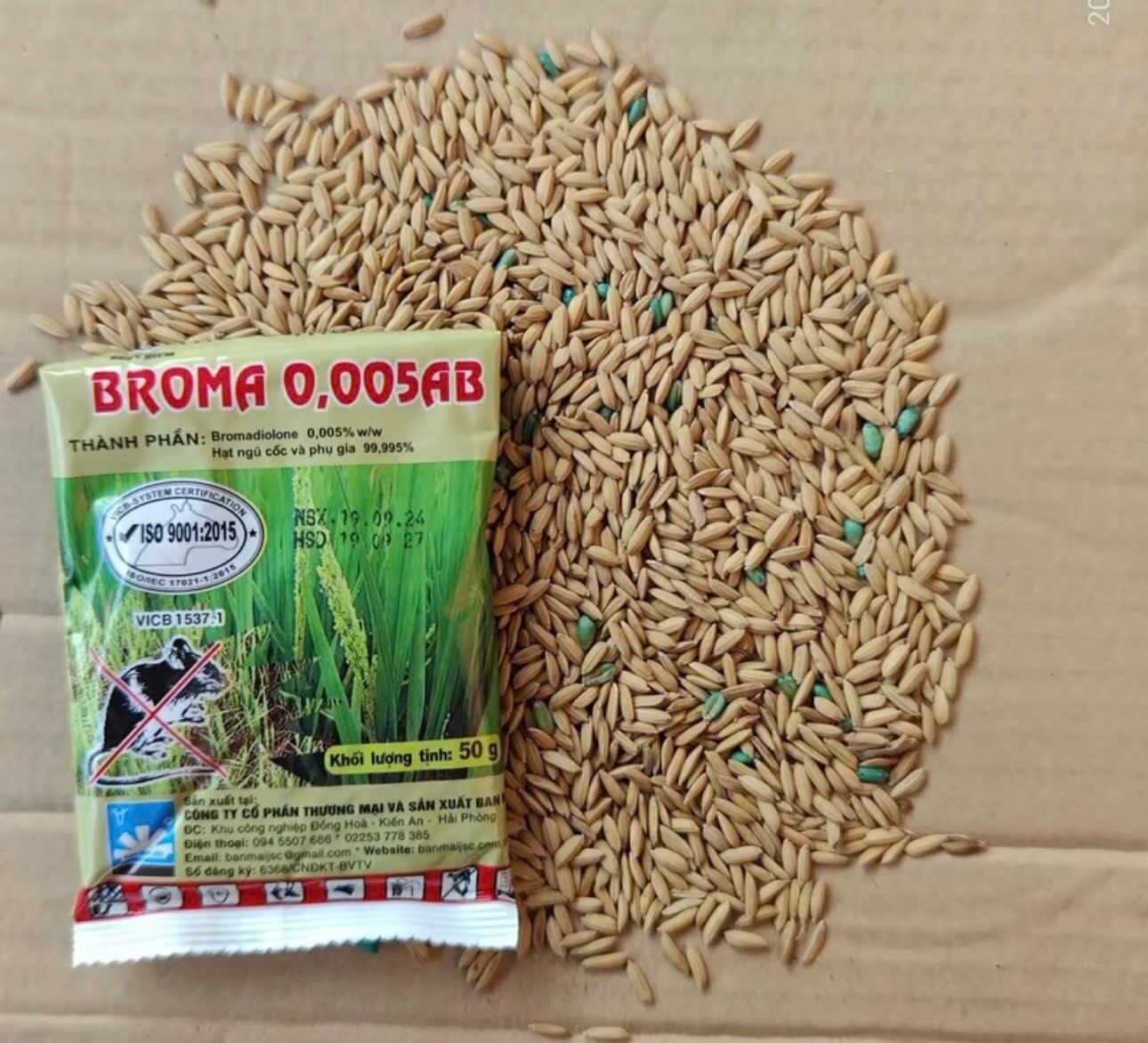 Combo 20 gói ( 50g x 20 )Thuốc Diệt Chuột Broma 0,005AB Gói 50g – Dạng Bả – Diệt Chuột Nhà, Chuồng Trại, Ruộng Vườn –Shop có đầy đủ giấy phép kinh doanh & chứng chỉ BVTV